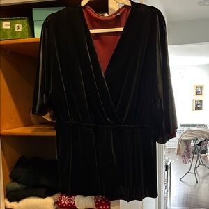 Halogen Black Velvet Women's Top